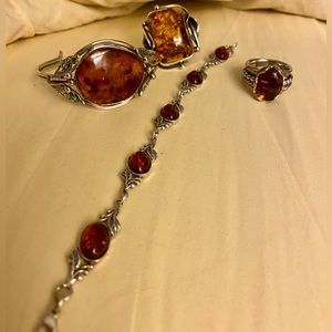 The warmth of AMBER! Antique set plus Silpada complete set
